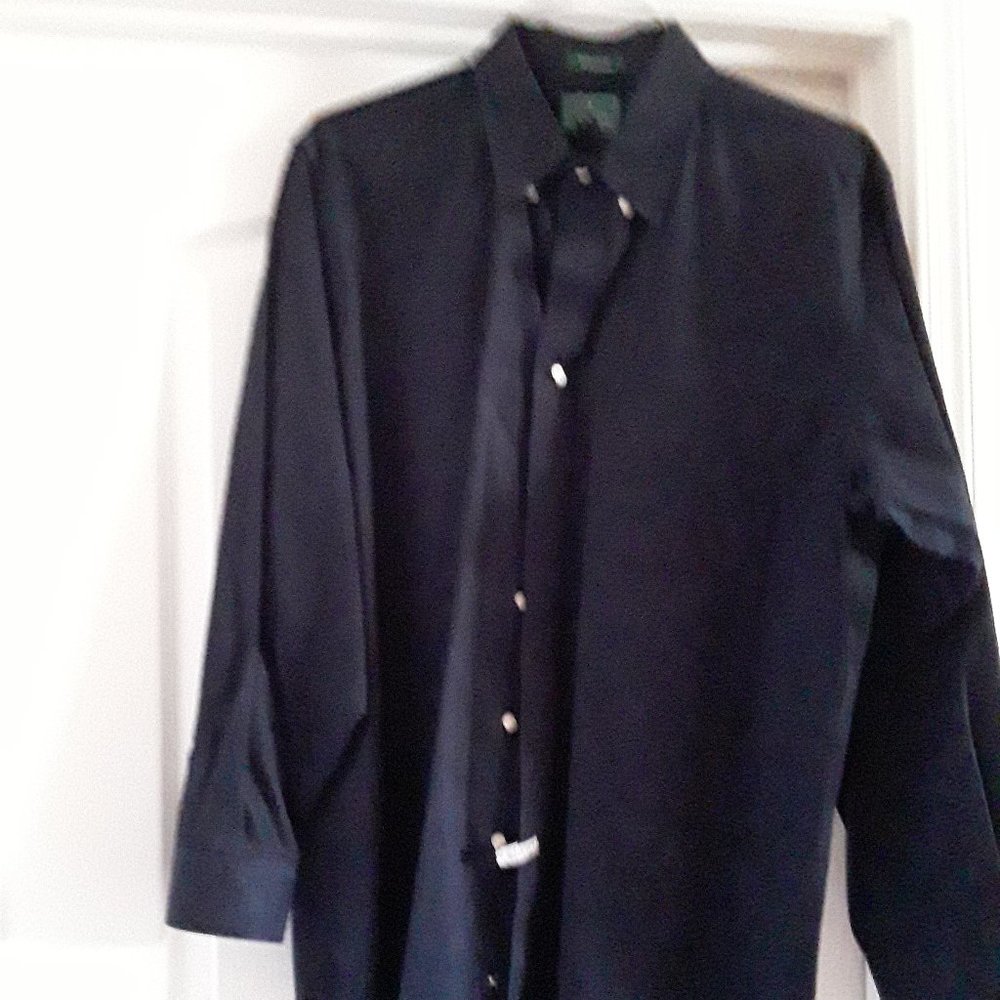 Navy Blue Button Down Dress Shirt
